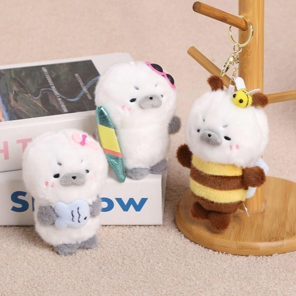 Soft Seal Stuffed Animal Keyring Stuffed Seal Soft Plush Doll Keychain Girls Gift