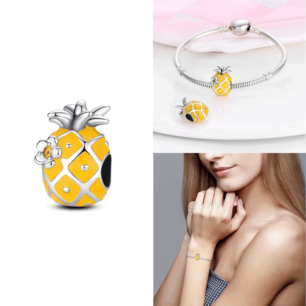 Изысканные оригинальные медные шармы-подвески в виде клубники, вишни, яблока, авокадо, фруктов, бусина, подходят для браслетов DIY, ювелирные изделия на день рождения, изысканный подарок