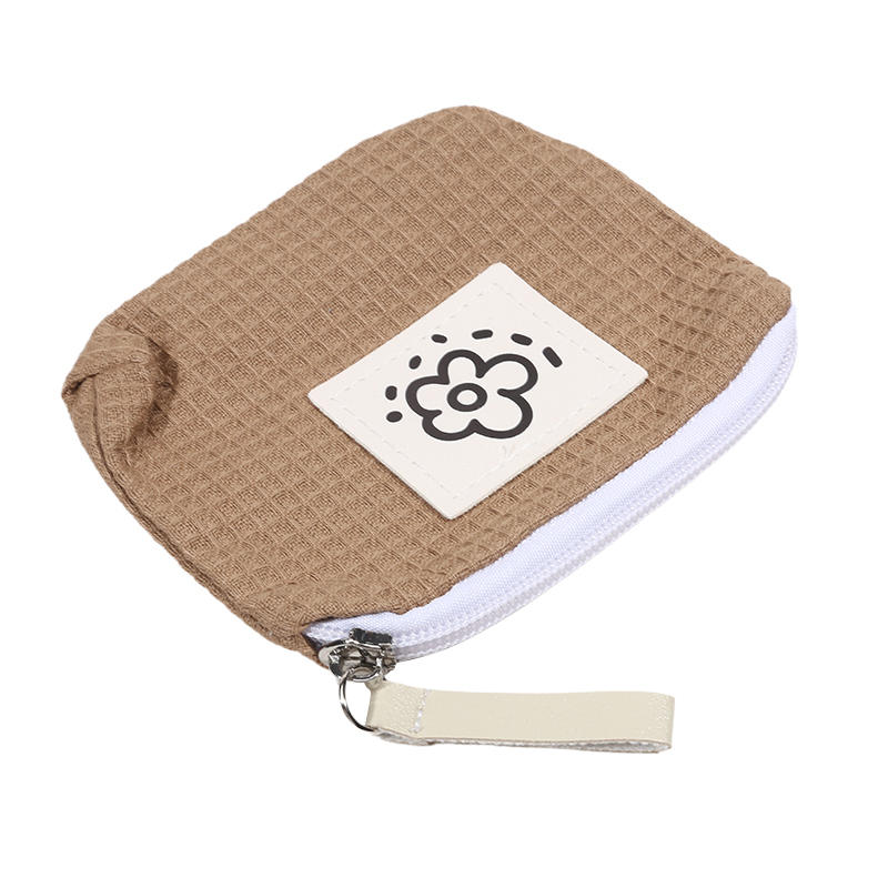 1 шт. Милый простой вафельный кошелек для ключей, помады, кошелек для карточек, чехол, модный женский кошелек на молнии с принтом