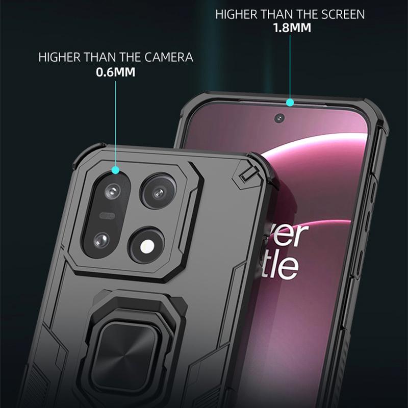 KEYSION Противоударный бронированный чехол для OnePlus 15 5G Силикон+ПК Вертикальная металлическая подставка-кольцо для телефона Задняя крышка для One Plus 1+ 15