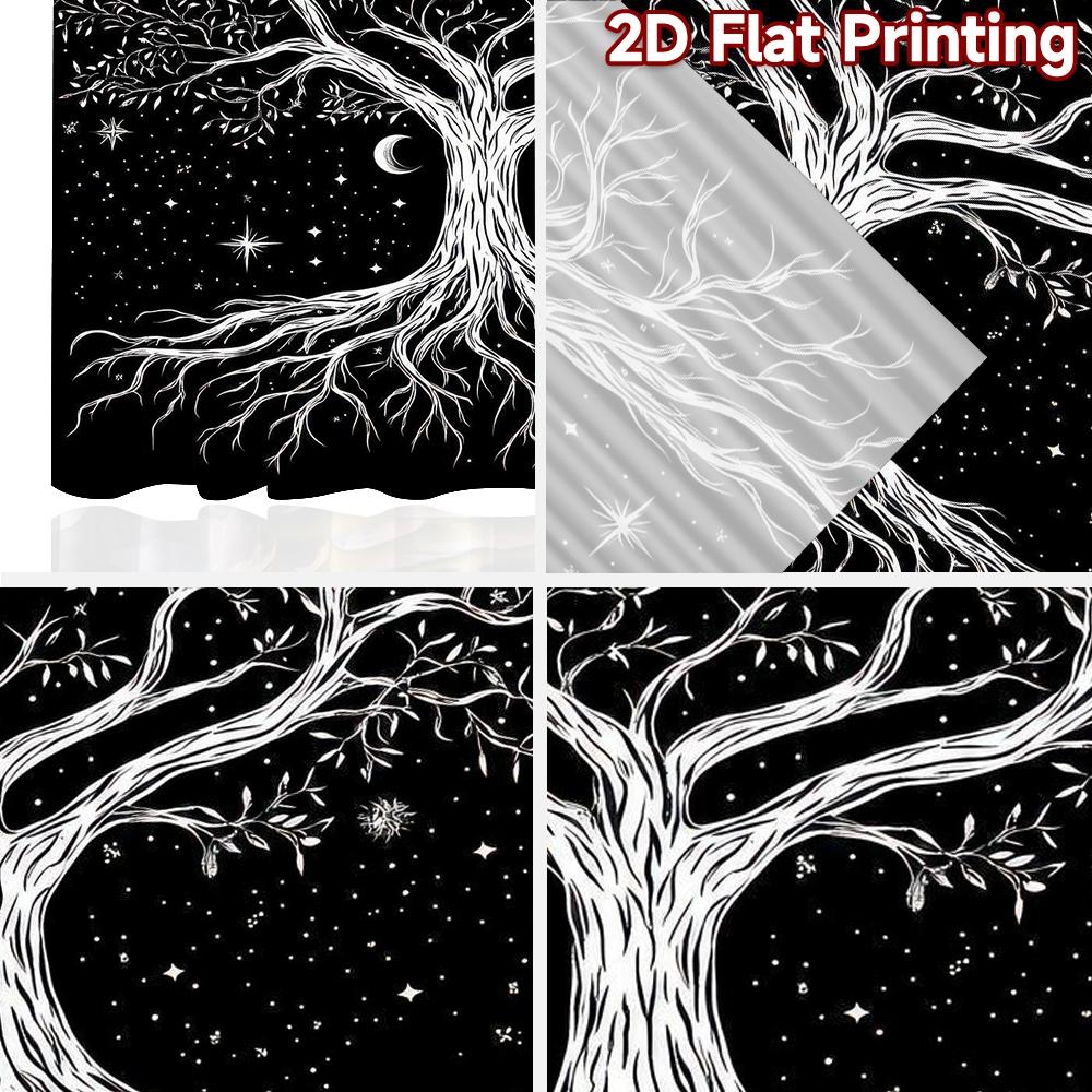 2D плоновый фотофон Сценический фон Небесное дерево и звезды 100% полиэстер Использование для вечеринки по случаю дня рождения Подходит для дома