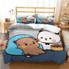 Cute BuBu Bear Kawaii Bedding Set Cartoon Anime All Season Duvet Cover Soft Quilt Cover and Pillowcases Single/Double/Queen/King