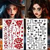 Music Festival Decorative Gems Halloween Scar Gem Face Stickers, Rhinestone Wound Body Art Unique Shape Diamonds Decals, Waterproof Self Adhesive