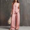 MGHR Women's Fashion Summer Spring Casual Sleeveless V Neck Pants Suits