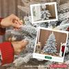 Artificial Christmas tree with snow flocking, 150 cm, Christmas tree with 768 branches, foldable metal stand, green