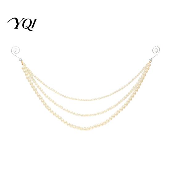 Christmas Tree Beaded Garland Faux Pearl Garland, Multi-Strand Swag Hanging Banner, Chain Classy Indoor Decorative Garlands Mantel Decoration