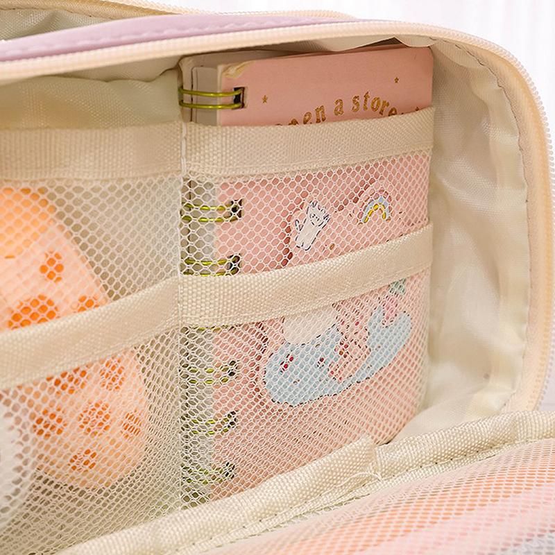 Kawaii Large-Capacity Pencil Bag Flip-Top Translucent Student Stationery Storage Bag Boys And Girls Simple Stationery Pen Box
