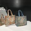 New Printed Large-capacity Handbag Women's Fashion Versatile Tote Bag Work Canvas Lunch Box Bag