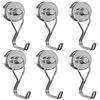 Homion [Set of 6] Stainless Steel Magnetic Hooks, Rust-Proof, 30kg Vertical Load Capacity, 10kg Horizontal Load Capacity, 32mm Diameter, Corrosion-Res