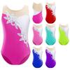 Kid Girls Gymnastics Leotard Dance Ballet Bodysuit Shiny Rhinestone Sleeveless Jumpsuit Figure Skating Costume Performance