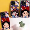 Закаленный стеклянный корпус с милым рисунком девушки из мультфильма, защитный чехол, мягкий чехол для iPhone Samsung