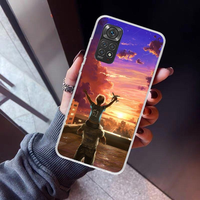 Dad And Baby Girl Boy Phone Case For Xiaomi Redmi Note 10 11 12 13 14 15 Pro Plus 11S 12S 14S 11T 11E 10S Soft TPU Back Cover Re