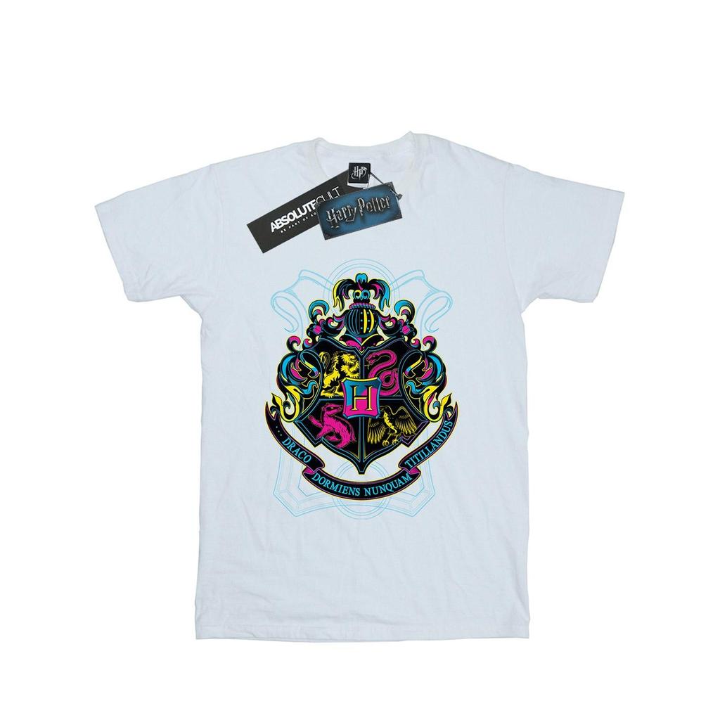 HARRY POTTER Женская/женская хлопковая футболка бойфренда с гербом Хогвартса