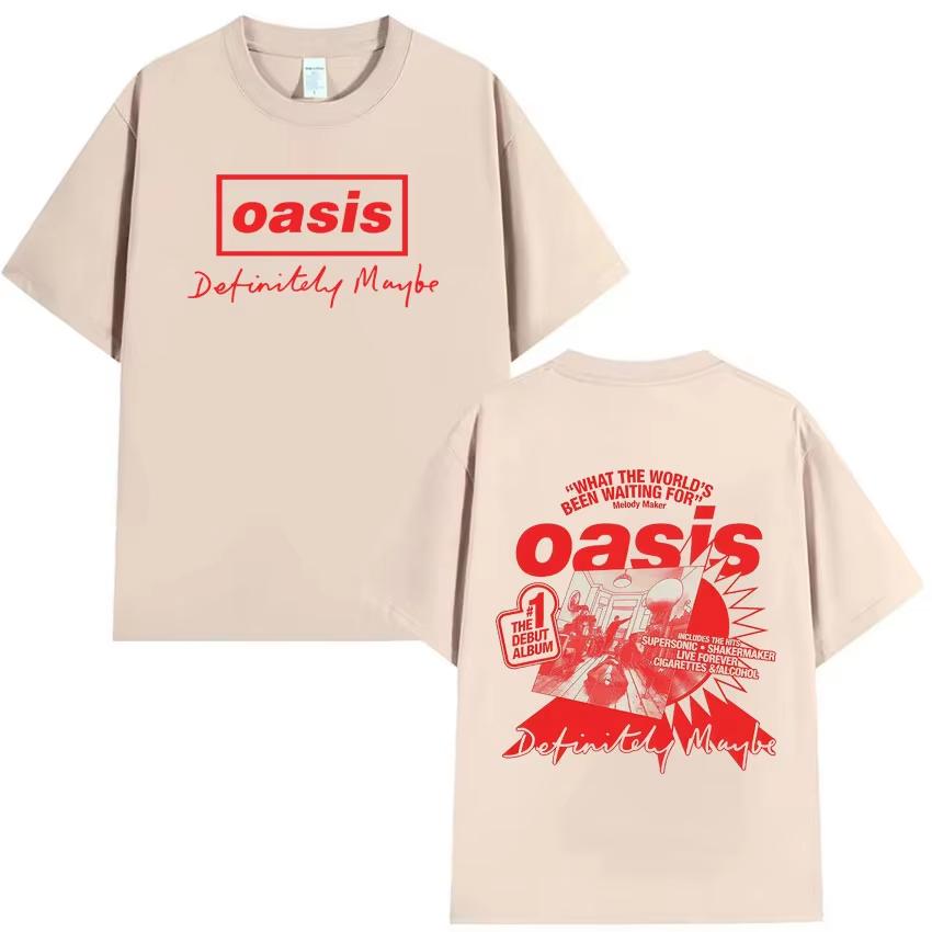 Мужская и женская футболка с двусторонней печатью рэпера Oasis, Харадзюку, с юмором, повседневная, Y2K, оверсайз, летняя, поп, с коротким рукавом, подарок для фанатов