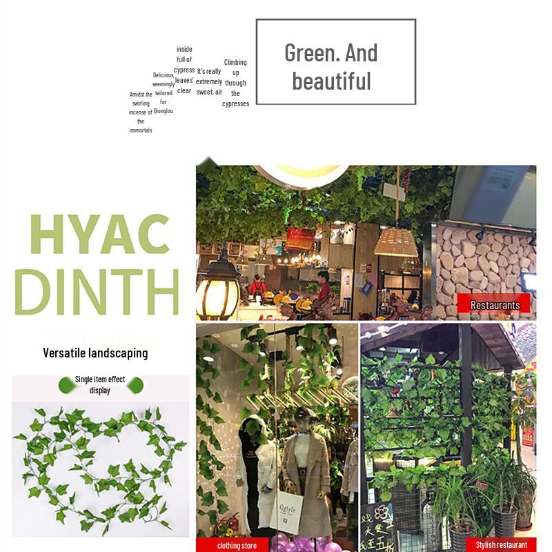 Набор из 90 шт. Декорация из зеленой лианы для подвешивания в помещении и на балконе