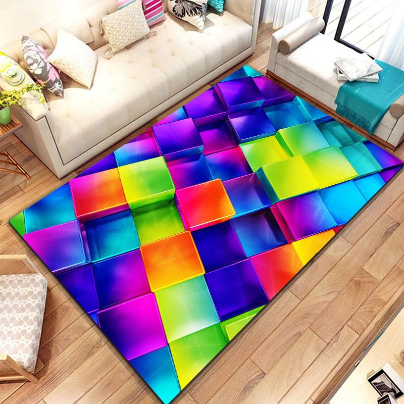 15 Sizes 3d DropSum Colours Pattern Rug for Living Room Area Carpet Bathroom Mat Creative Doormat Bedroom Mat Home Decor