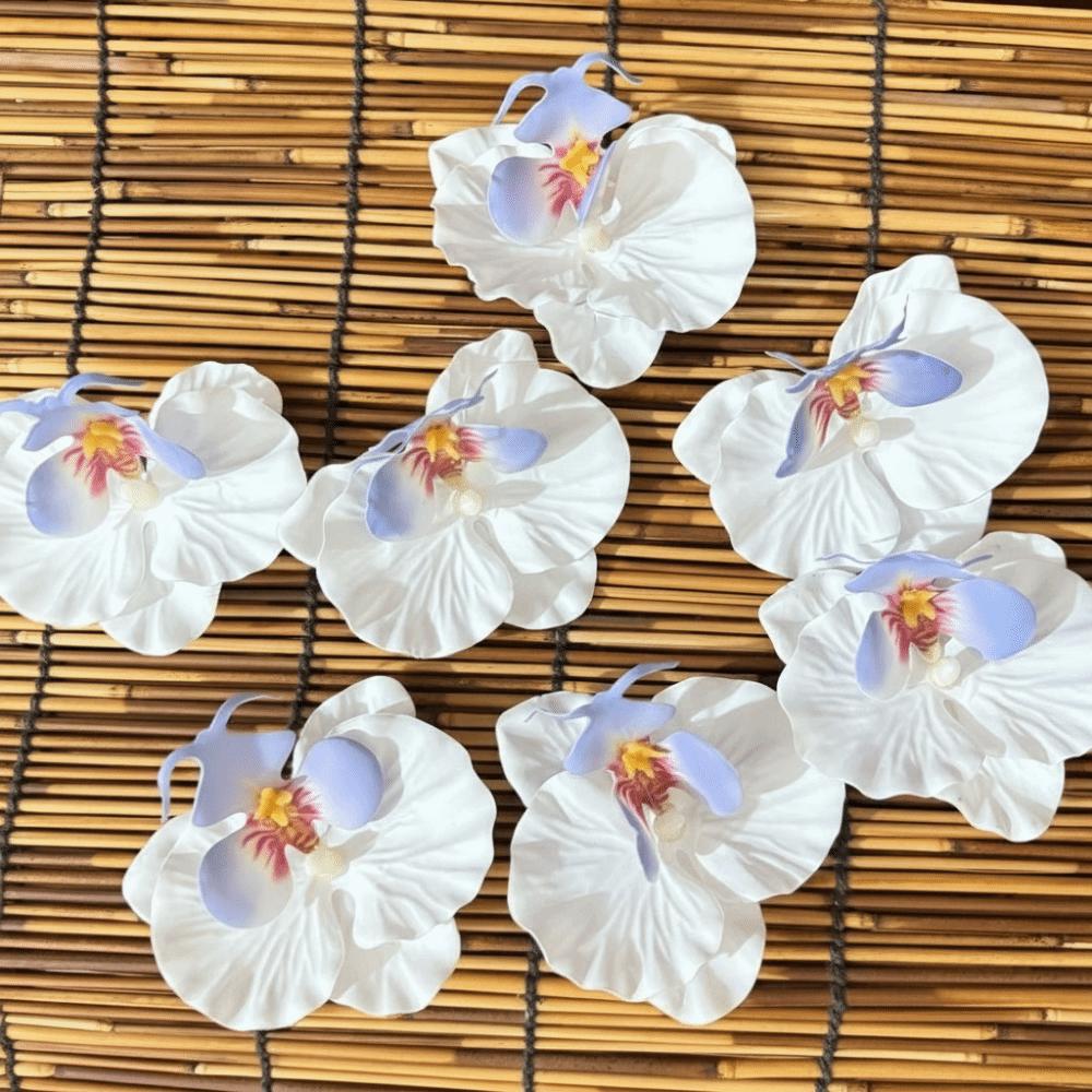 6pcs 9cm Butterfly Orchid Flower Head Fake Flower Head Hair Clips/Boutonniere/Cake Decoration