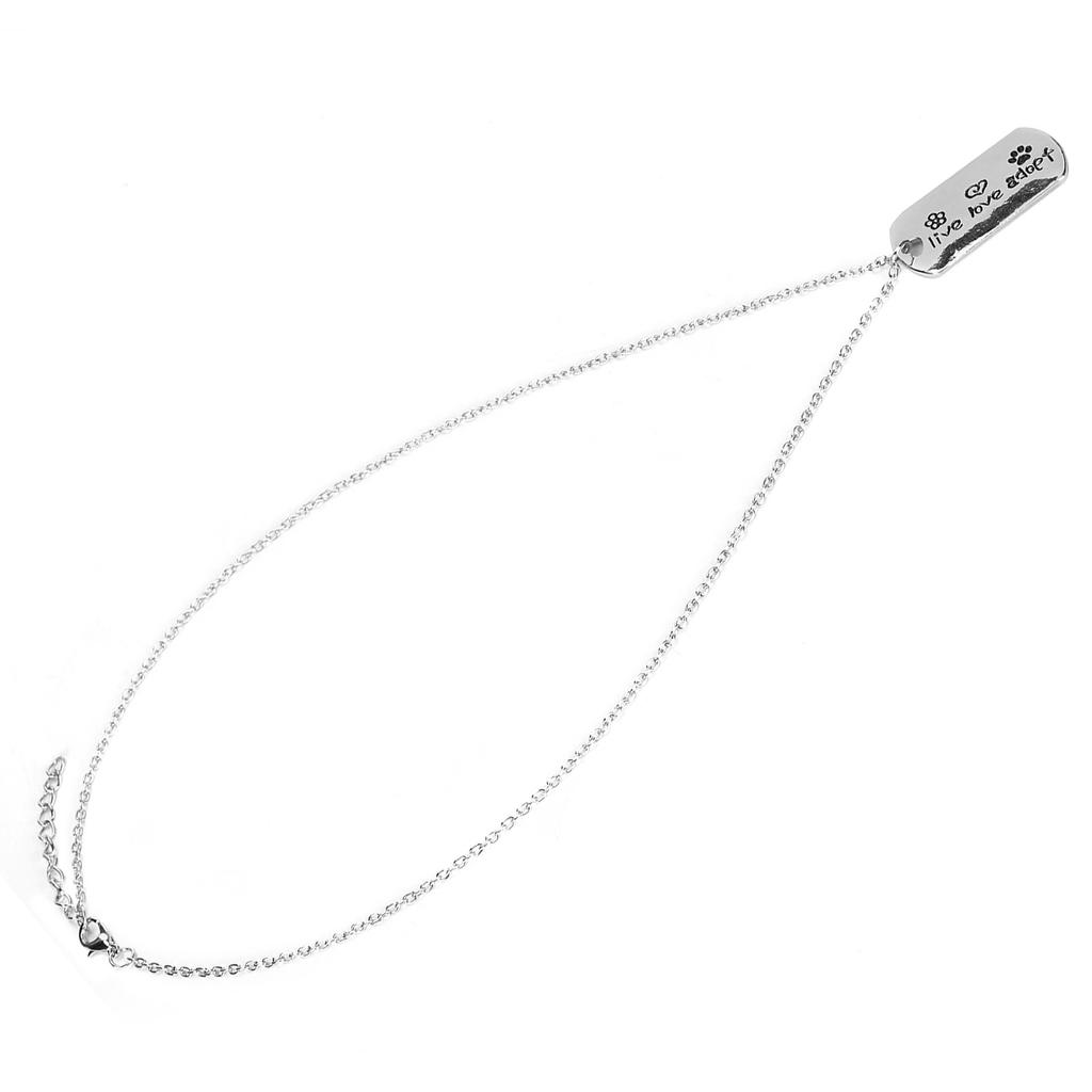 Necklace Pet Memorial Silver Color Paw Print Pattern Keepsake Pendant Alloy Punk Chain