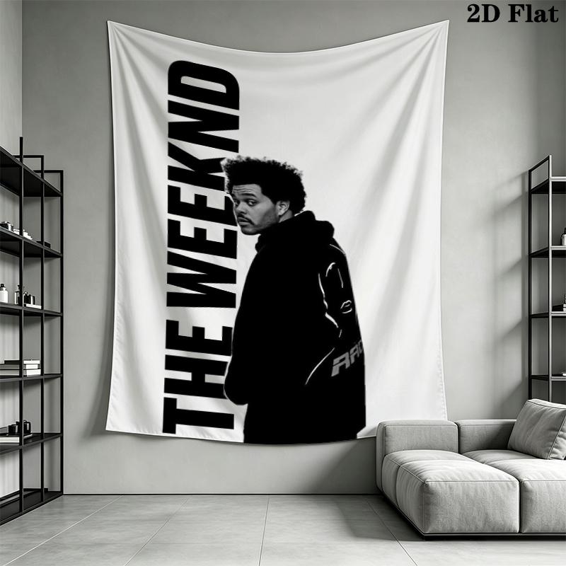 Настенный гобелен The Weeknd Эстетичное настенное панно Печатный тканевый плед Декоративные гобелены для спальни гостиной домашнего декора