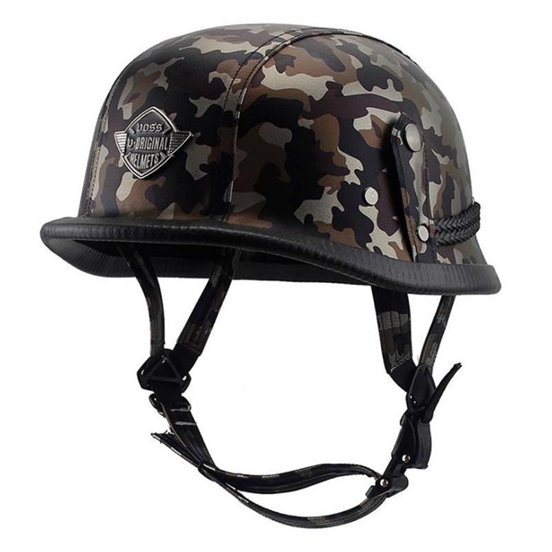 Unisex half face Motorcycle Helmets German Retro Camouflage Vintage Helmet Chopper Cruiser Biker Helmets Bicycle Casque Moto