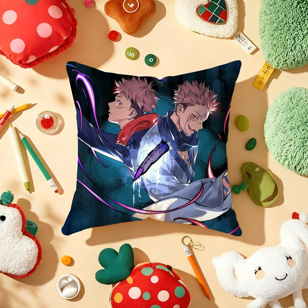 JJujutsu Kaisen Ryomen SukunaS Cushion Cover Plush Fabric Soft DoubleSided Printed Sofa Warm Winter Home Gift Pillow Cover