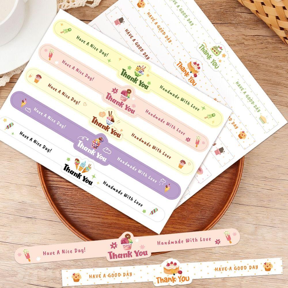 50Pcs Long Label Thank You Sticker Handmade Handicraft Labels Gift Wrapping