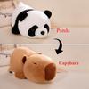 Плюшевая игрушка капибара панда, двухсторонняя кавайная перевернутая плюшевая кукла, 2-в-1, трансформирующееся животное капибара, мягкая подушка, подарок на день рождения