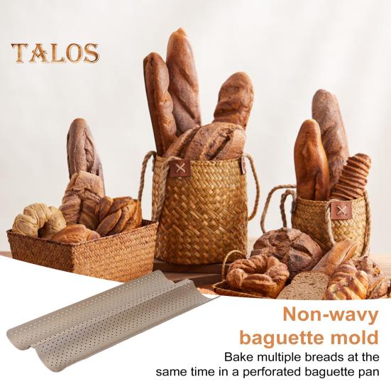 Форма для багета, антипригарная волнистая форма для багета, перфорированный противень для выпечки багета из итальянского хлеба на закваске