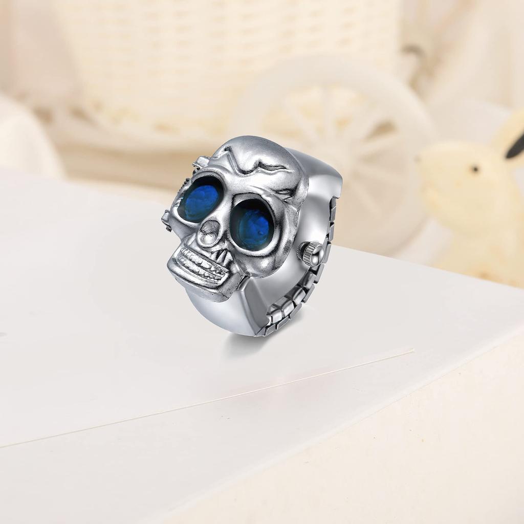 JEWELRYWE Ring Watch Simple Large Number Dial Watch Popular Waterproof Analog Quartz Business