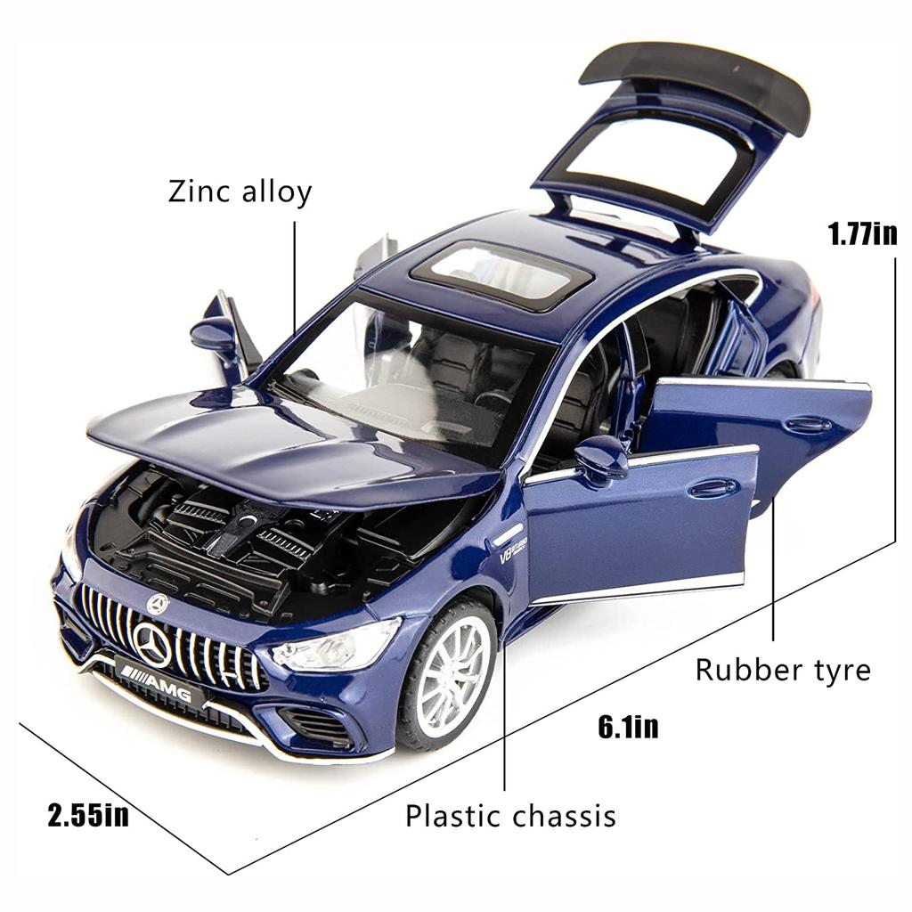 1/32 литой автомобиль Benz AMG GT63, ​​модель автомобиля, откат со звуком и светом, игрушечный автомобиль для мальчиков и девочек, подарок для взрослых
