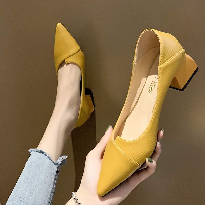 Women's Pumps Shoes Spring Autumn Fashion Pointed Toe Office Work Ladies High Heel Female Slip On Casual Shoes Zapatillas Mujer