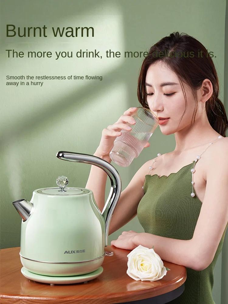 Retro 304 Stainless Steel Electric Kettle 220V Auto Power-off Household Water Boiling Machine 1.7L/1.5L Available