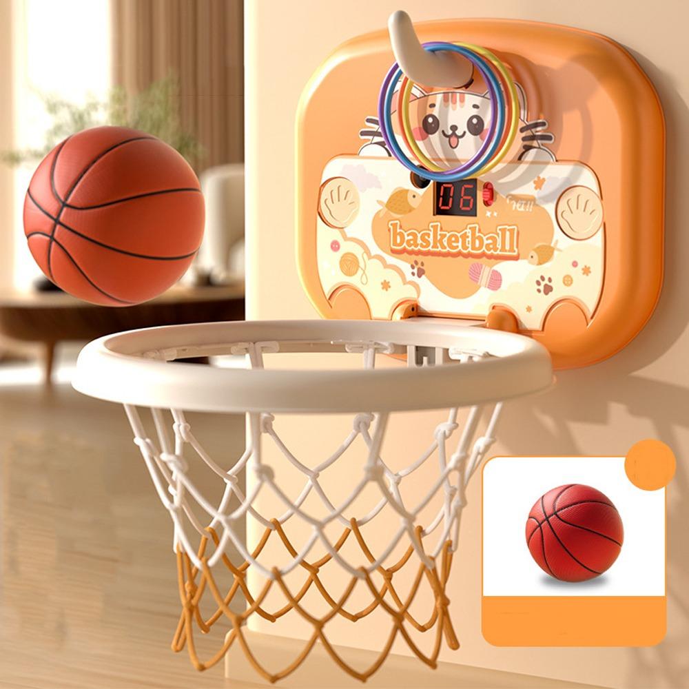 Cartoon Animal Baby Basketball Toy Set Scorable Scoreboard Mini Basketball Hoop  School Environment