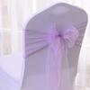 5Pcs Organza Chair Sashes Bright Color Silky Wedding Decoration Clear Chair Cover Back Ties Wedding Reception Event Decor