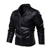 New Men's Leather Jacket Men's PU Washed Leather Jacket Large Size Leather Jacket