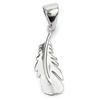 [Q9407] - Silver Pendant 'Plume' Silver (rhodium-plated) - 18x7 Mm