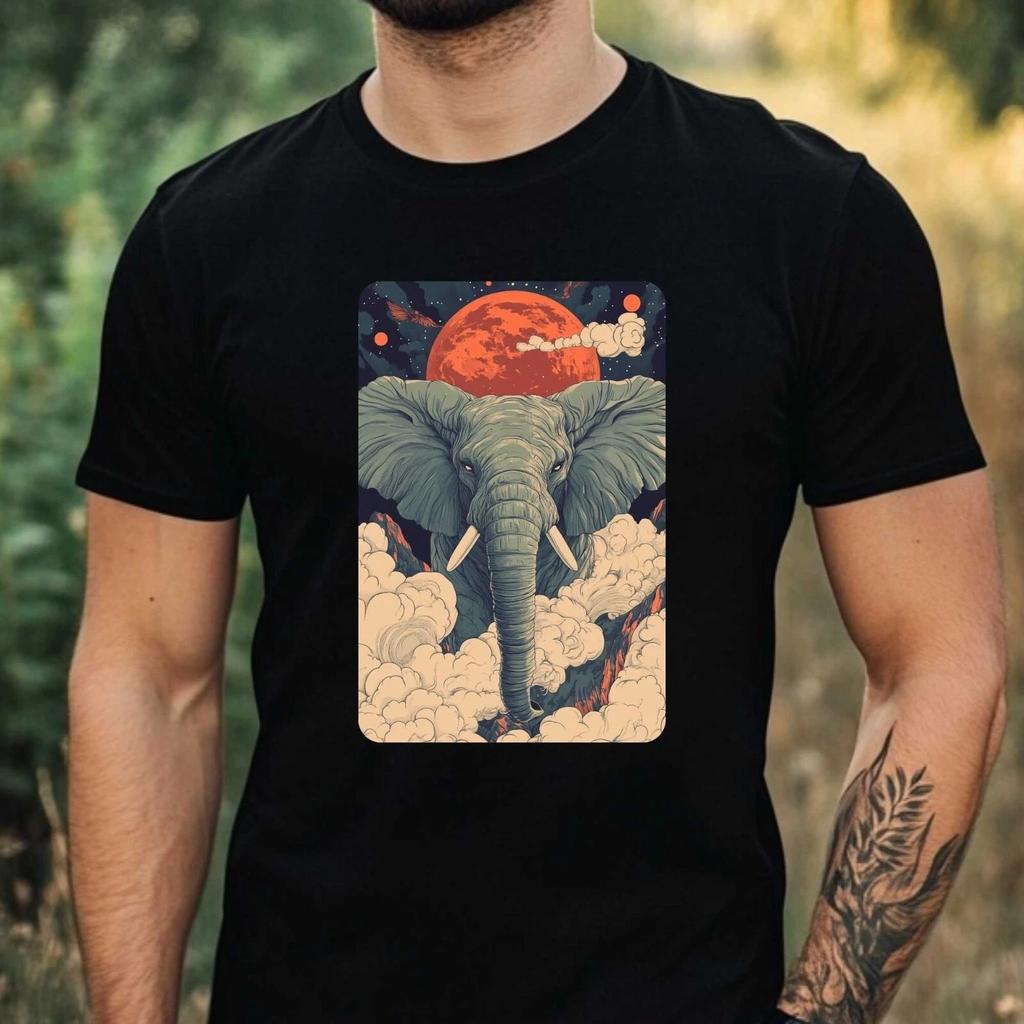 T-Shirt Herren Elefant im Anime Style Motiv Baumwolle Größe XS bis 5XL