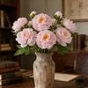 Искусственный Цветок Пиона с Эффектом Реального Прикосновения, Имитация Шелкового Пиона с Длинным Стеблем для Валентинова Дня, Цветочной Композиции, Свадебной Вечеринки, Декора Вазы для Дома и Кухни