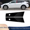 2 шт. стойки для окон автомобиля, дверные глянцевые черные планки, детали крышки для Tesla Model Y 2020-2022, внешние аксессуары