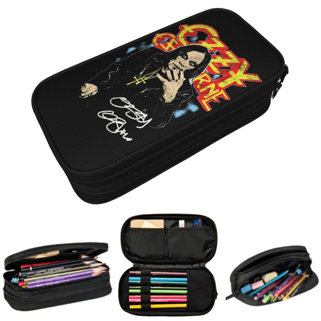 Ozzy Osbourne Merch Album Cover Pencil Case for Boy Girl School Pen Box Pencil Bag Stationery Supplies Pen Holder Bag