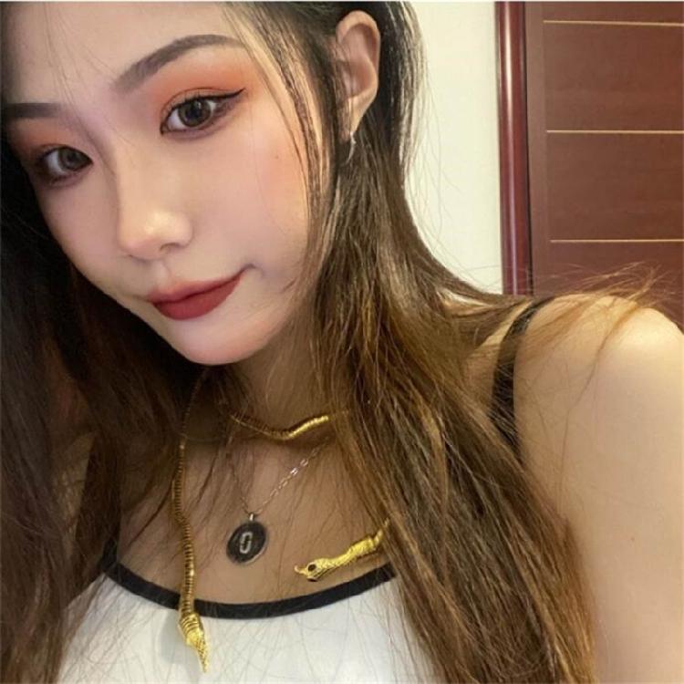 Модное гибкое ожерелье-браслет в виде змеи, многослойное металлическое ожерелье в виде змеи