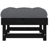 Garden Stool with Cushions 2 pcs Black Solid Pine Wood