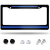 Green Gold Liquid Marble License Plate Frame,Metal Aluminum Car Cover Tag Holder Frames,2 Holes with Screw Caps for Men Women 12x6 Inch