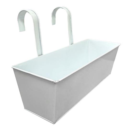 Подвесной цветочный горшок Yousheng, прямоугольный, с перилами, с дренажным отверстием, 16-дюймовый ящик для цветов с крючками для балкона, крыльца или террасы, травы, цветы