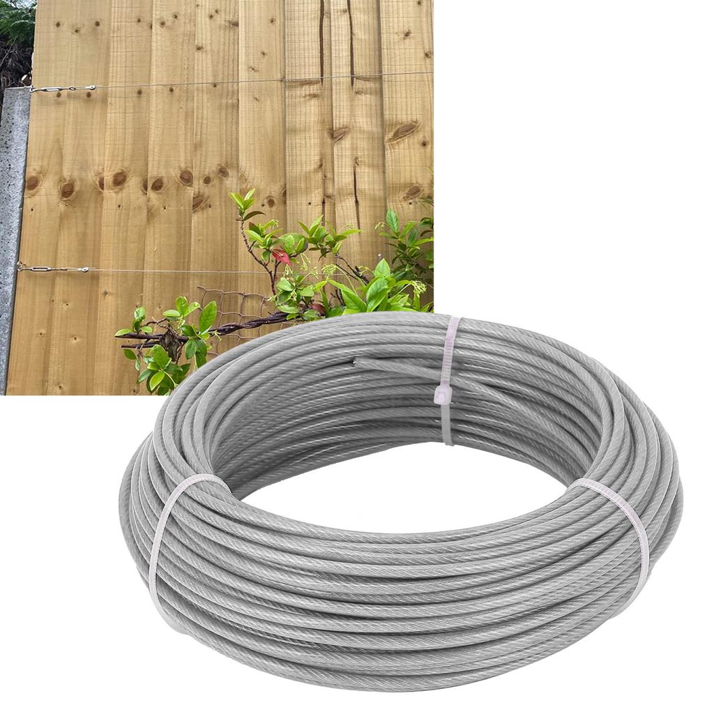 Комплект троса 1/8 дюйма, трос из нержавеющей стали 304, 100 футов, крюк и проушина, винтовые стяжки, коуши