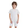 Kids Girls Boys Adaptive Clothing Round Neck Short Sleeve Back Zipper Solid Color Jumpsuit