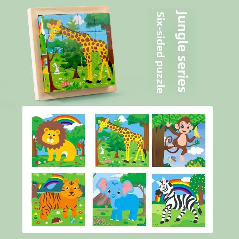 Деревянные 3D Гексаэдральные Пазл Блоки Для Малышей Развивающая Игрушка Подарок Для Детей