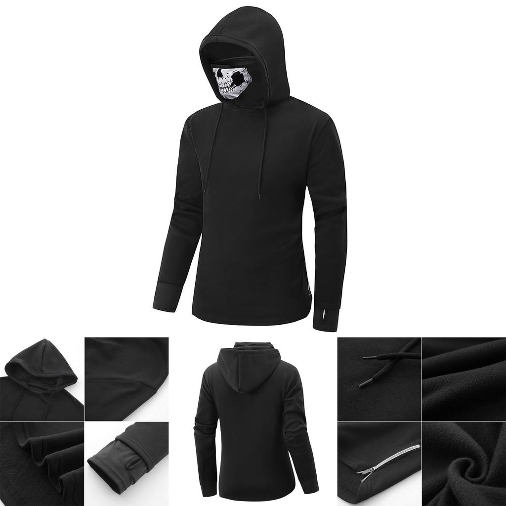 Мужская толстовка с капюшоном из мягкой хлопковой смеси, пуловер, костюм-джемпер с принтом черепа, серого цвета