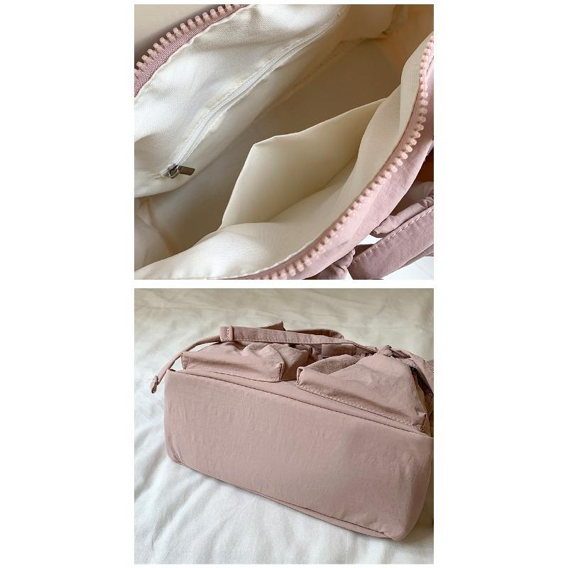Large Capacity Women's Casual Shoulder Bag with Bow Cute Tote Bag for College Students School Class Daily Commute Shopping Lightweight Handbag
