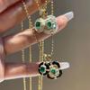 Мода и шармы Подвеска из белого фритиллярия, винтажного зеленого циркона, изысканная эмаль, ожерелье для женщин, циркон